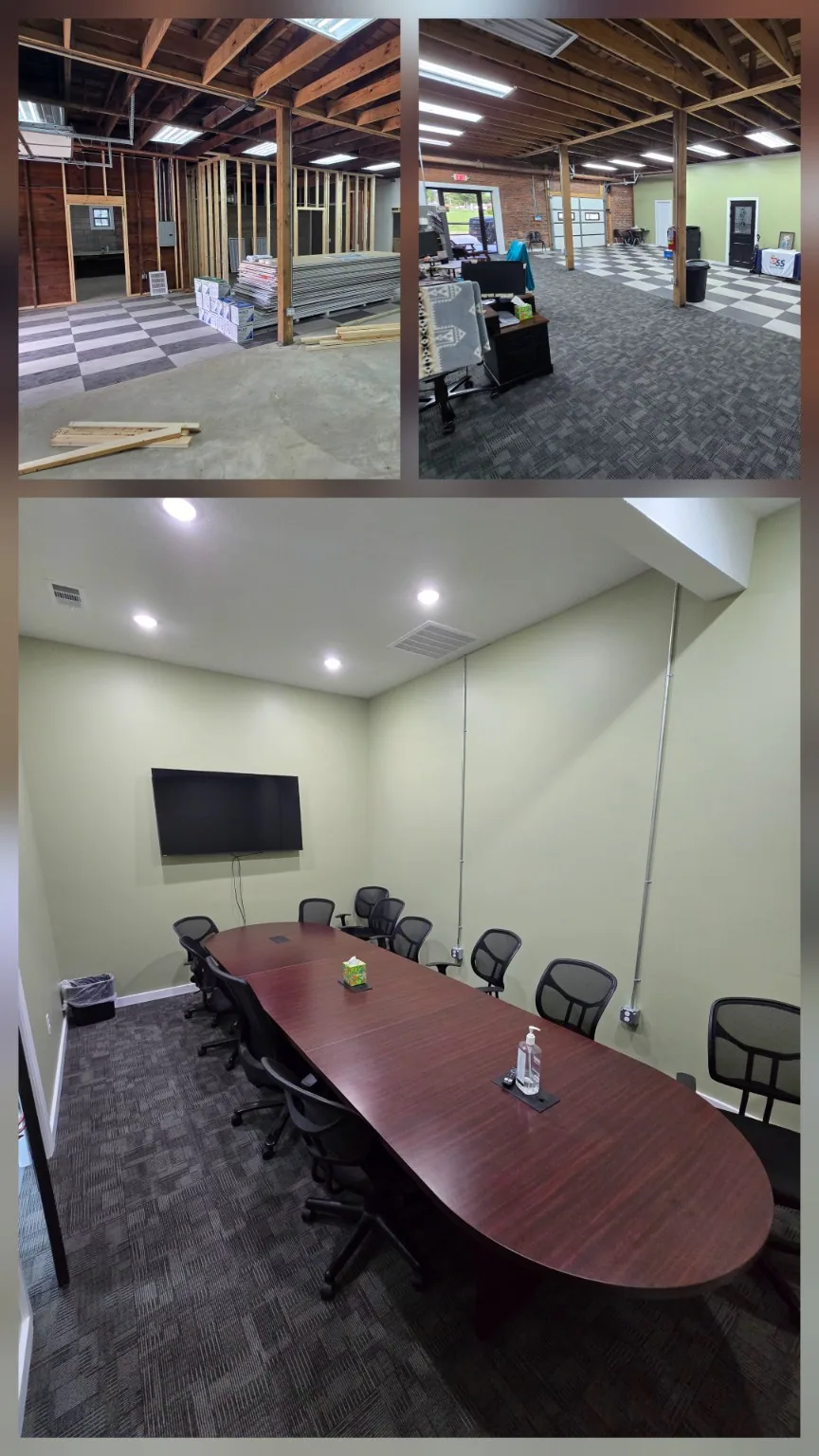 Finished open plan office renovation