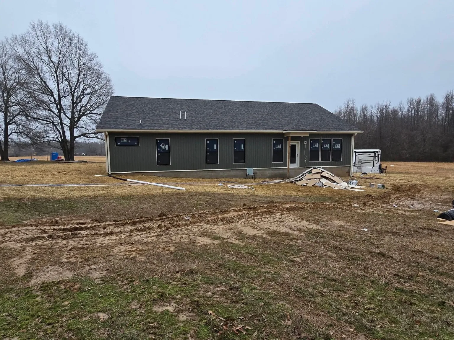 Finished new home on rural property