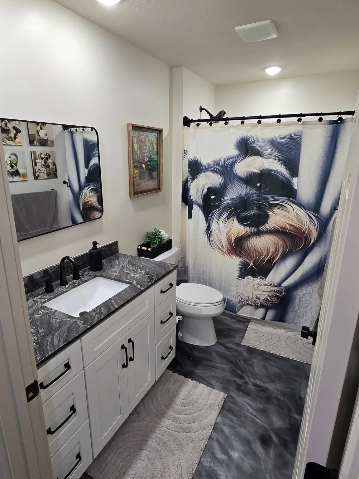 Second completed bath in custom home