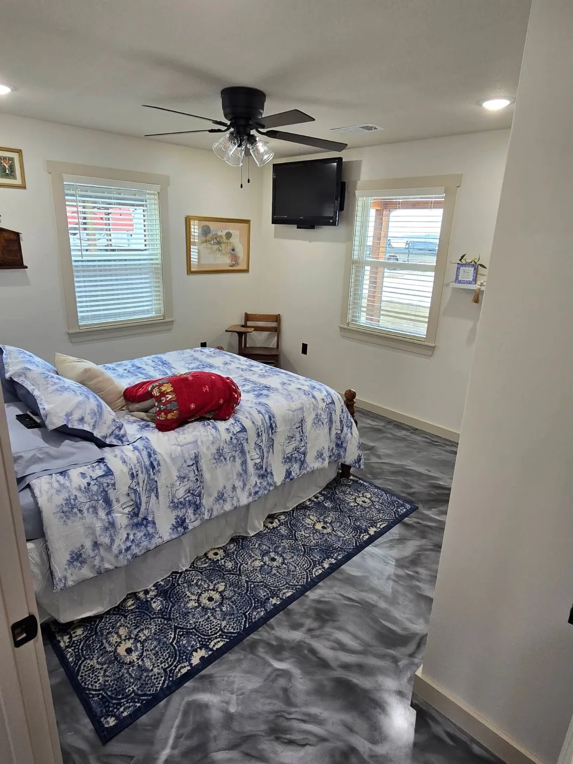 Finished guest bedroom in country home