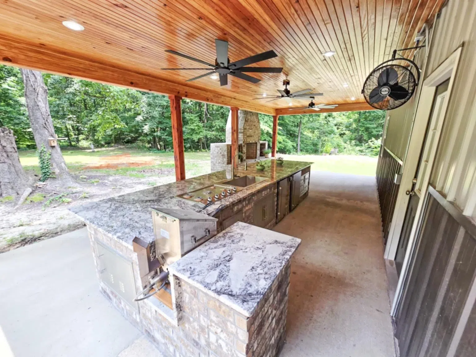 Cooking station and brick cabinetry