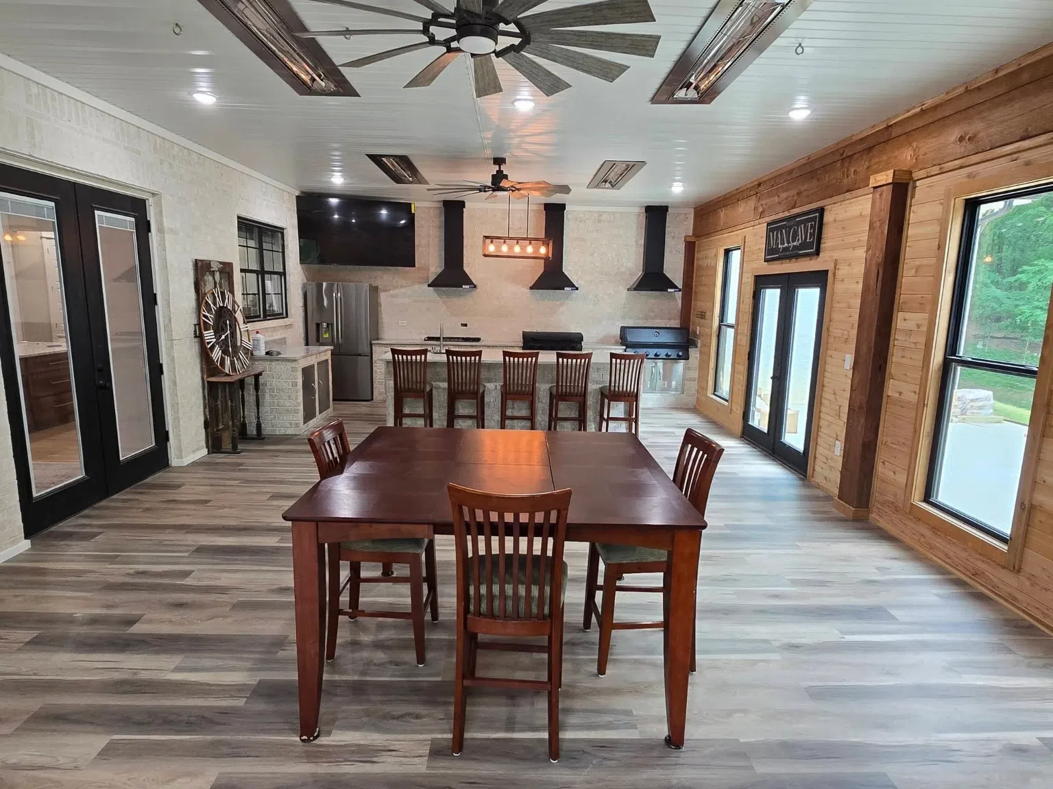Completed indoor/outdoor entertainment room