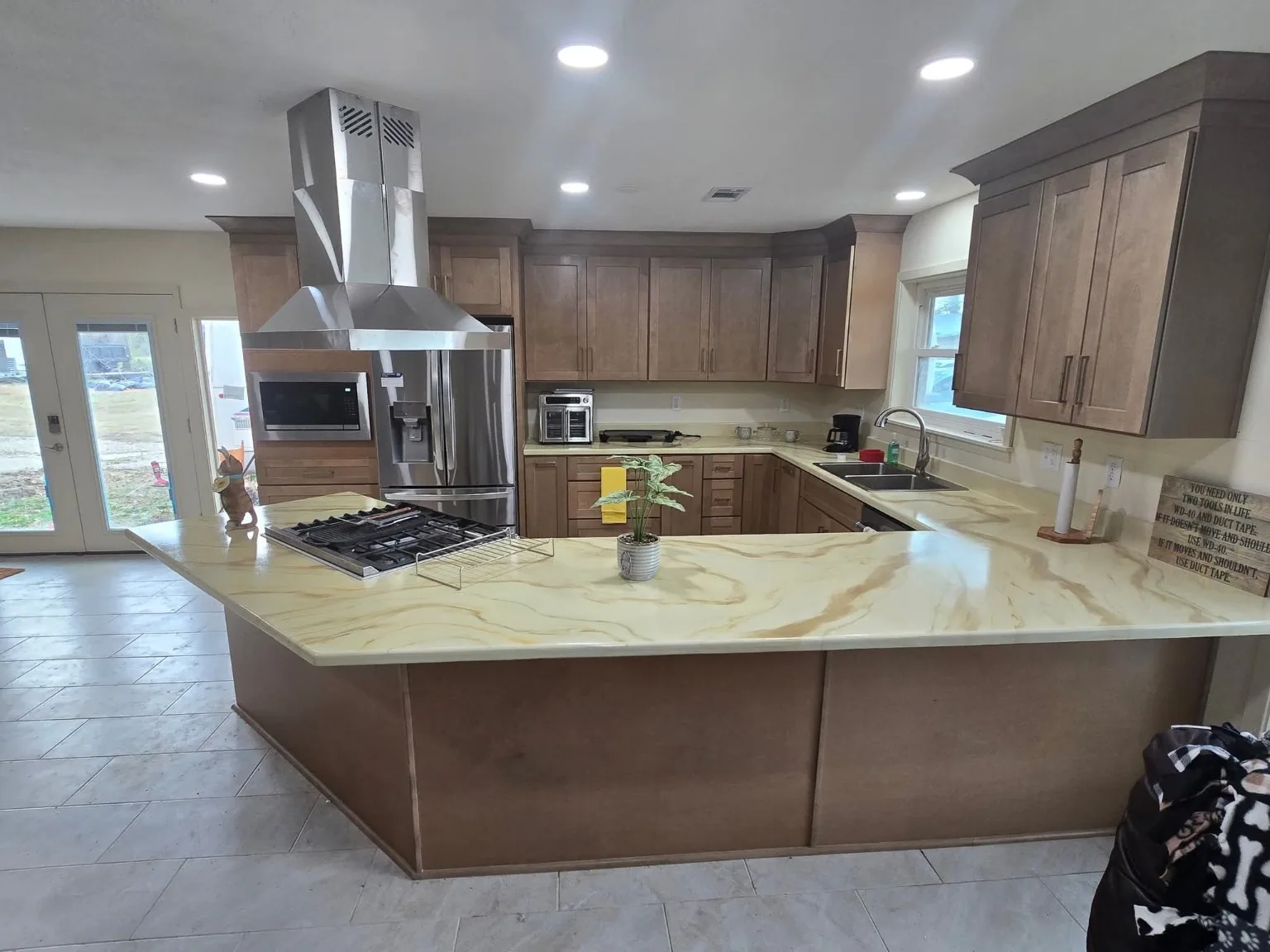 Custom kitchen with cabinet upgrades