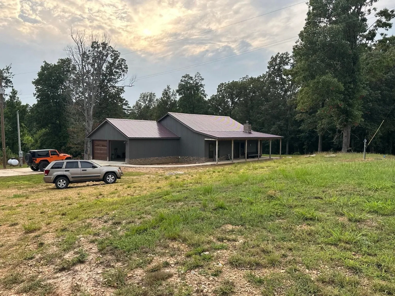 Roofing project on Arkansas country home